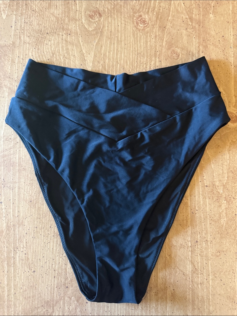 aerie Black Cross Over Waist Cheeky Bikini Bottoms